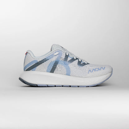 Side view of MOVV NOSTARA Women's Cloudy shoe in light gray